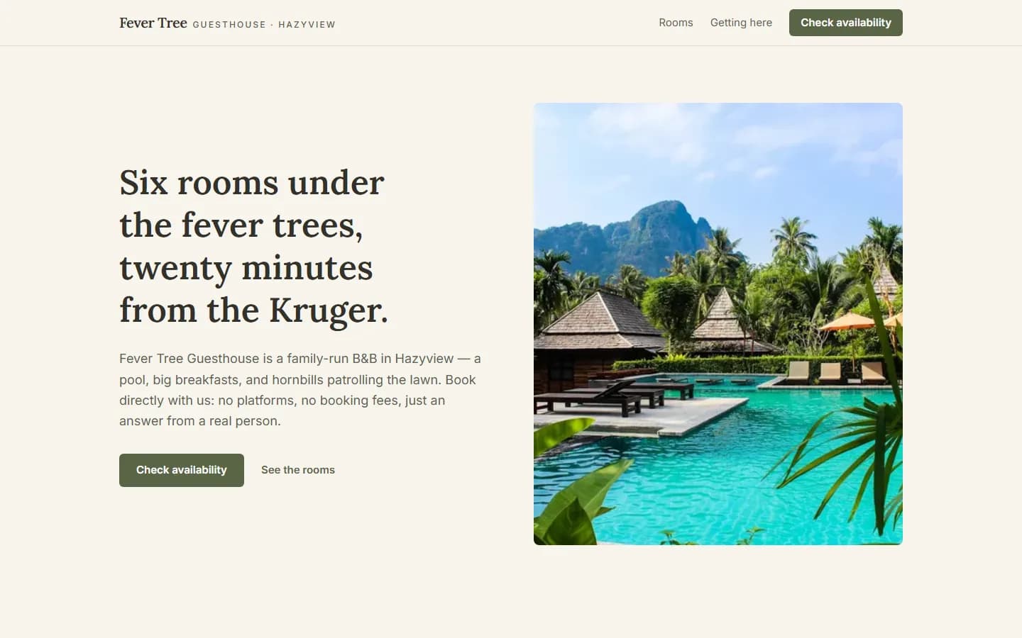 Fever Tree Guesthouse website