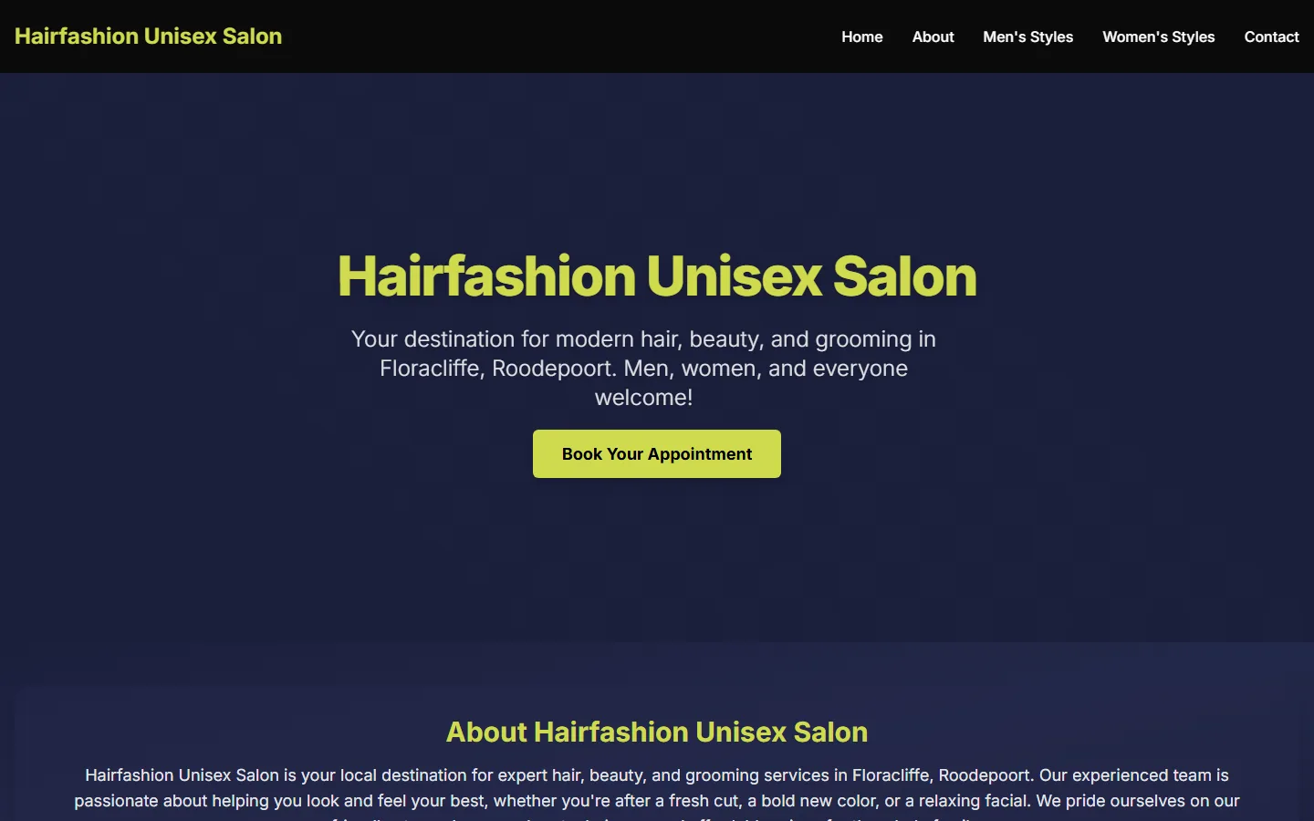 Hairfashion Unisex Salon website