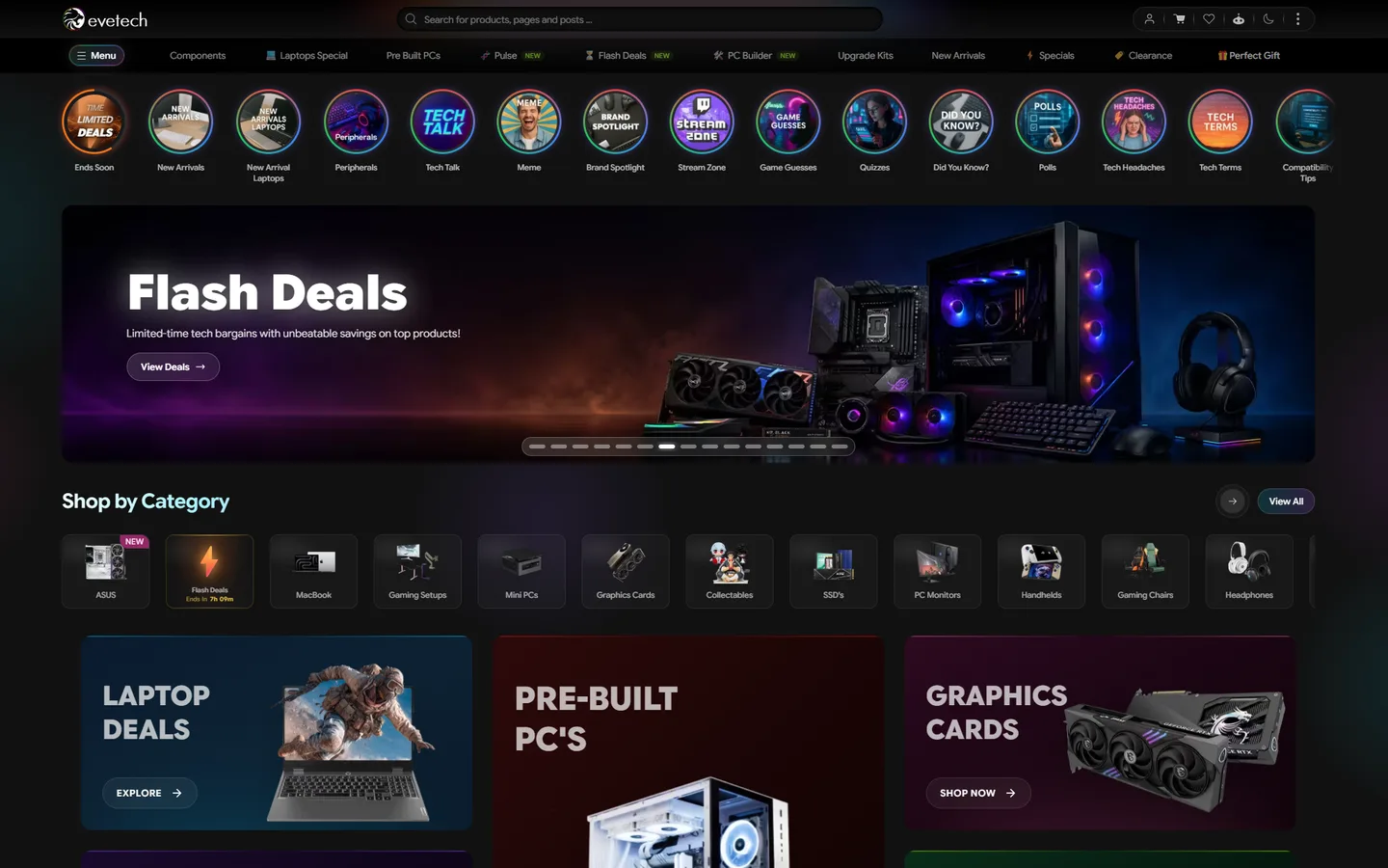 Evetech website